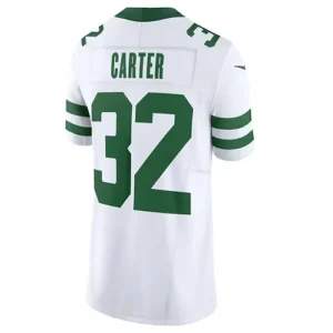 NY.Jets #32 Michael Carter White Legacy Vapor F.U.S.E. Limited Jersey Stitched A