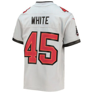 TB.Buccaneers #45 Devin White Gray Inverted Team Game Jersey Stitched American F