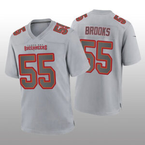 TB.Buccaneers #55 Derrick Brooks Gray Atmosphere Game Retired Player Jersey Stit