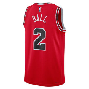 Unisex Nike Lonzo Ball Red Chicago Bulls Swingman Jersey - Icon Edition