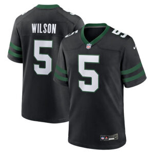 Men's Nike Garrett Wilson Legacy Black New York Jets Alternate Game Jersey