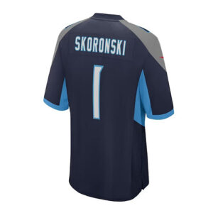 T.Titans #1 Peter Skoronski 2023 Draft First Round Pick Game Jersey - Navy Stitc