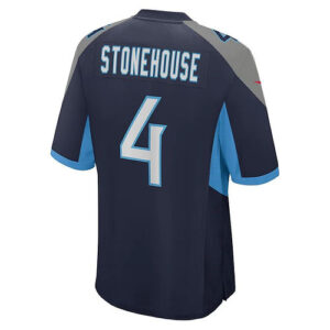 T.Titans #4 Ryan Stonehouse Navy Game Player Jersey Stitched American Football J