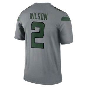 NY.Jets #2 Zach Wilson Gray Inverted Legend Jersey Stitched American Football Je