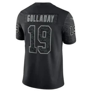 NY.Giants #19 Kenny Golladay Black RFLCTV Limited Jersey Stitched American Foot