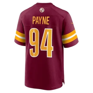 W.Commanders #94 Da'Ron Payne Burgundy Player Game Jersey Stitched American Foot