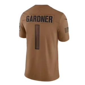 NY.Jets #1 Ahmad Sauce Gardner Brown 2023 Salute To Service Limited Jersey Stitc