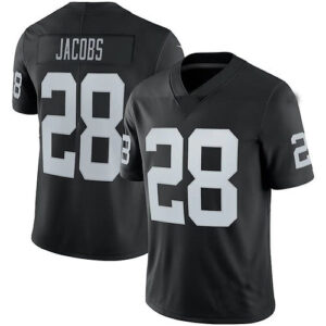 LV.Raiders #28 Josh Jacobs Black Vapor Limited Jersey Stitched American Football