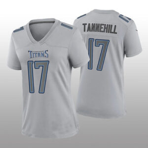 T.Titans #17 Ryan Tannehill Gray Atmosphere Game Jersey Stitched American Footba