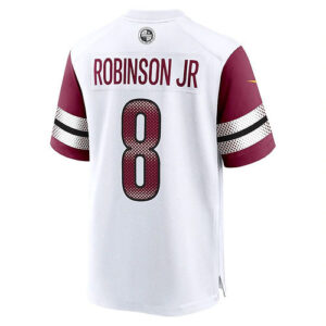 W.Commanders #8 Brian Robinson Jr. White Away Game Player Jersey Stitched Americ