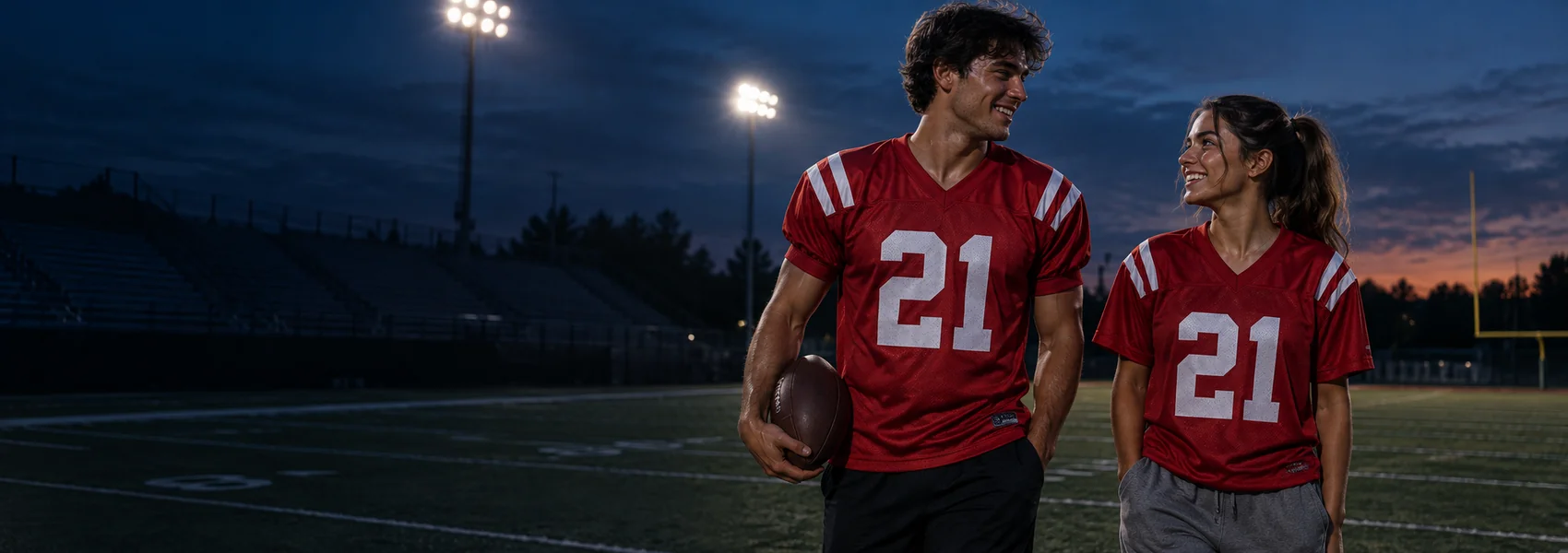 Football jerseys collection in an original Jerseyheaven apparel photograph