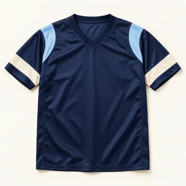 Main mockup of a navy football jersey in the Night Stadium design