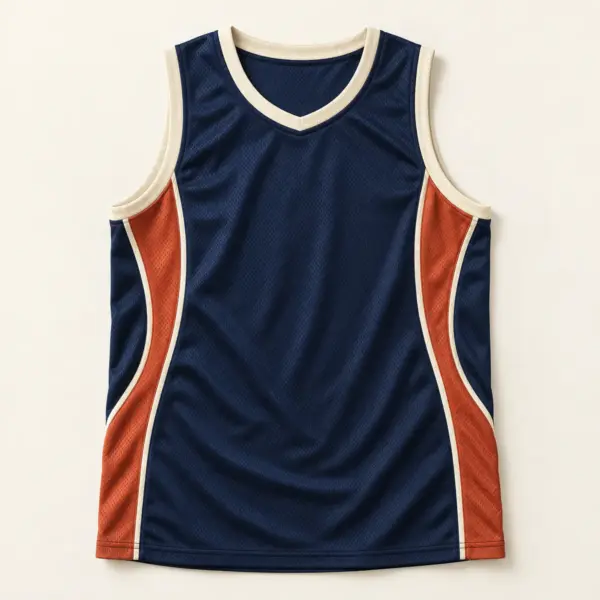 Main mockup of a navy basketball jersey in the Midnight Arc design