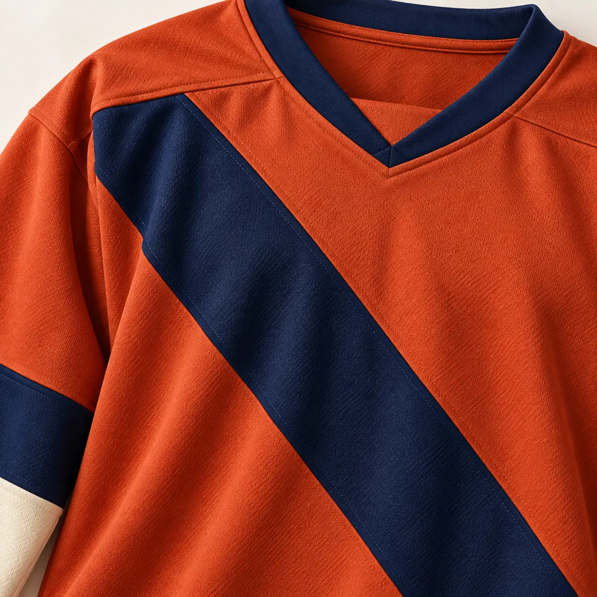 Detail mockup of a terracotta hockey jersey in the Copper Rink design