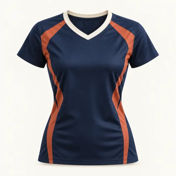 Main mockup of a navy volleyball jersey in the Harbor Volley design